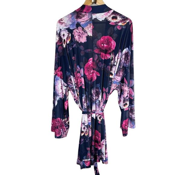 Cacique Dark Florals Soft Sleep Loungewear Robe Size Plus Size 26 - Picture 2 of 7